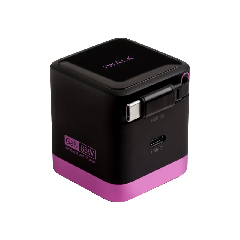 iWALK FLEX 隨拉充 65W 氮化鎵充電器 | 內建70cm伸縮Type-C線 | 雙Type-C輸出 筆電/手機快充