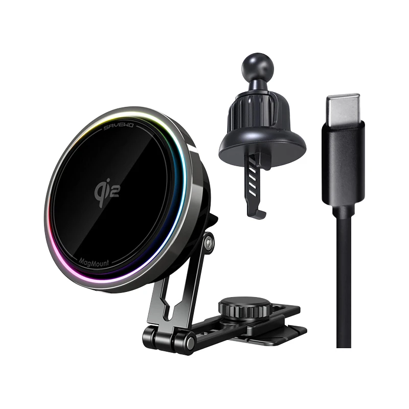 SAVEWO 救世 MagMount PRO Qi2 半導體製冷磁吸車充(標準版)| Qi2 認證15W MagSafe