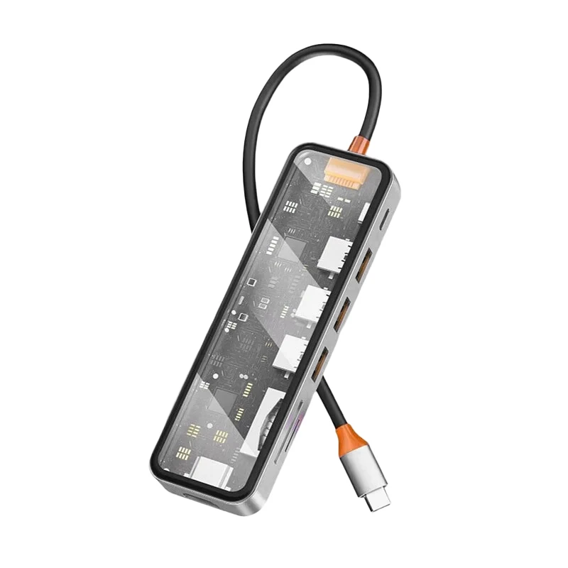 WiWU Cyber系列│USB-C HUB 透明五合一多功能集線器│七合一多功能集線器