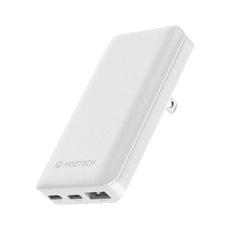 MOZTECH 65W GaN 超薄電源供應器 |快充頭 GaN 氮化鎵充電器| 三孔快充 充電器