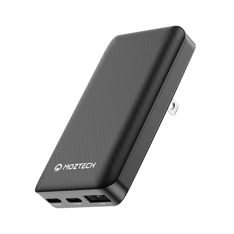 MOZTECH 65W GaN 超薄電源供應器 |快充頭 GaN 氮化鎵充電器| 三孔快充 充電器