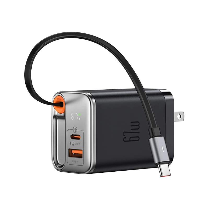 Mcdodo 充電器 麥多多 GaN 67W|  氮化鎵快充 A+C 充電器|  伸縮線充電器