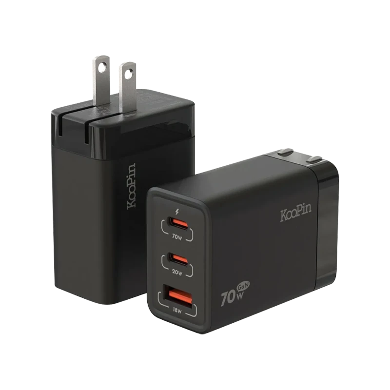 KooPin 氮化鎵 70W快速充電器(三孔) │多孔充電器  │氮化鎵