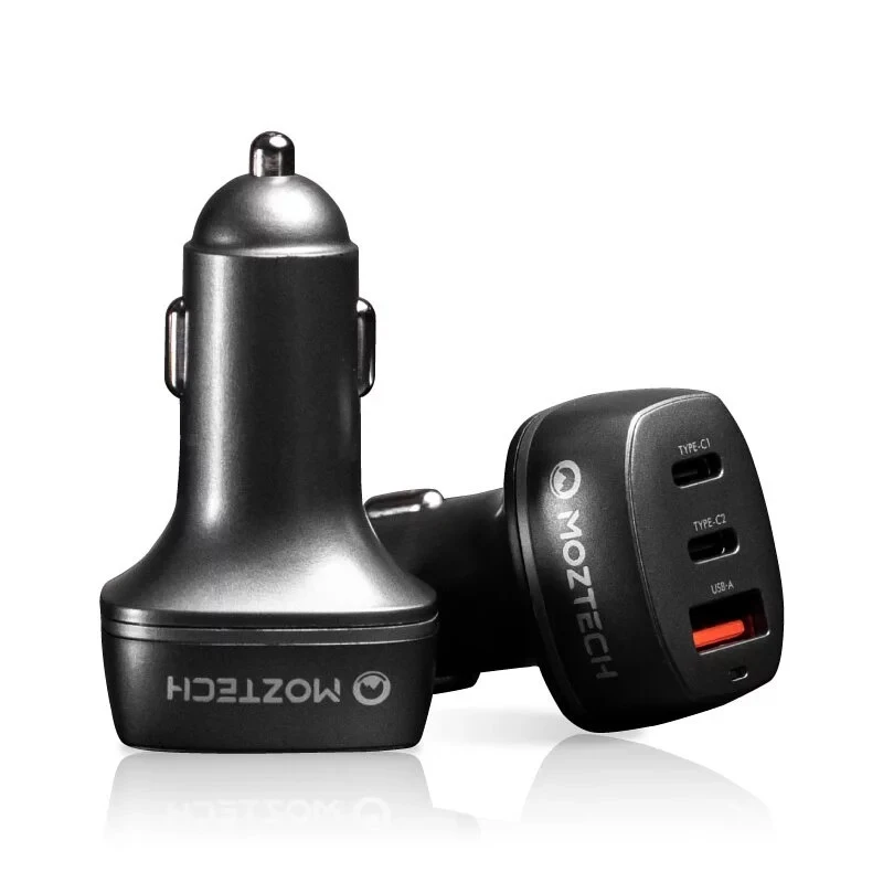 萬魔│ MOZTECH│48W 快充三孔車充 │車用充電器