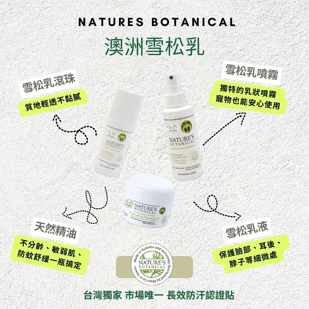 【Nature's Botanical 】純植萃 澳洲雪松乳｜天然防蚊最佳選擇