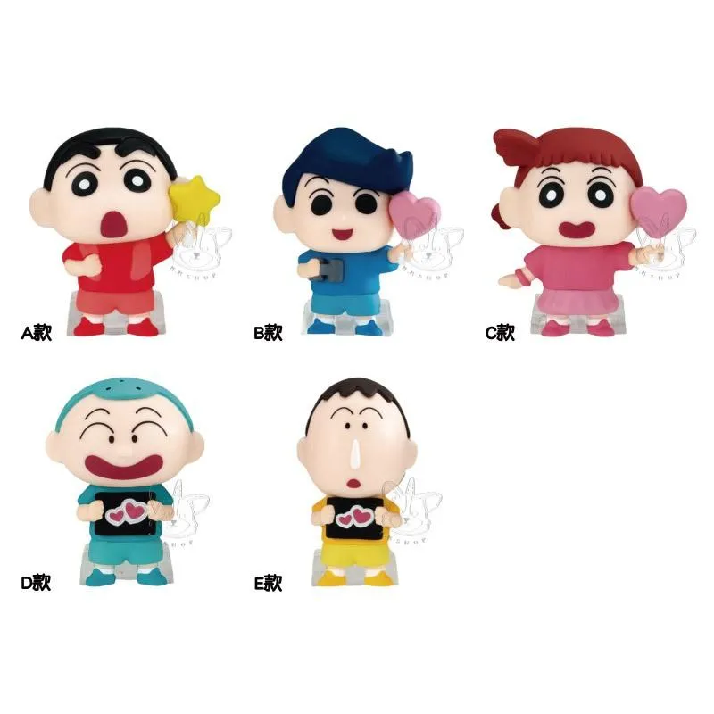 【M.M小舖】『現貨』BANDAI 轉蛋 扭蛋 蠟筆小新應援公仔 小新 應援 阿呆 風間 妮妮 正男 公仔 全5款