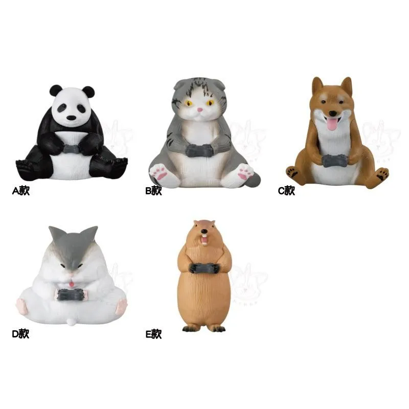 【M.M小舖】 『現貨』 BANDAI 轉蛋 扭蛋 打電動的動物們 電動 動物 貓熊 貓咪 狗狗 倉鼠 土撥鼠 全5款