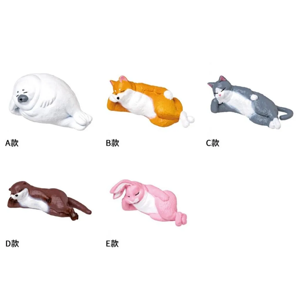 【M.M小舖】『現貨』 YELL 轉蛋 扭蛋 睡姿休憩動物 睡覺 休息 海豹 貓 狗 兔 水獺 動物 公仔 全5款