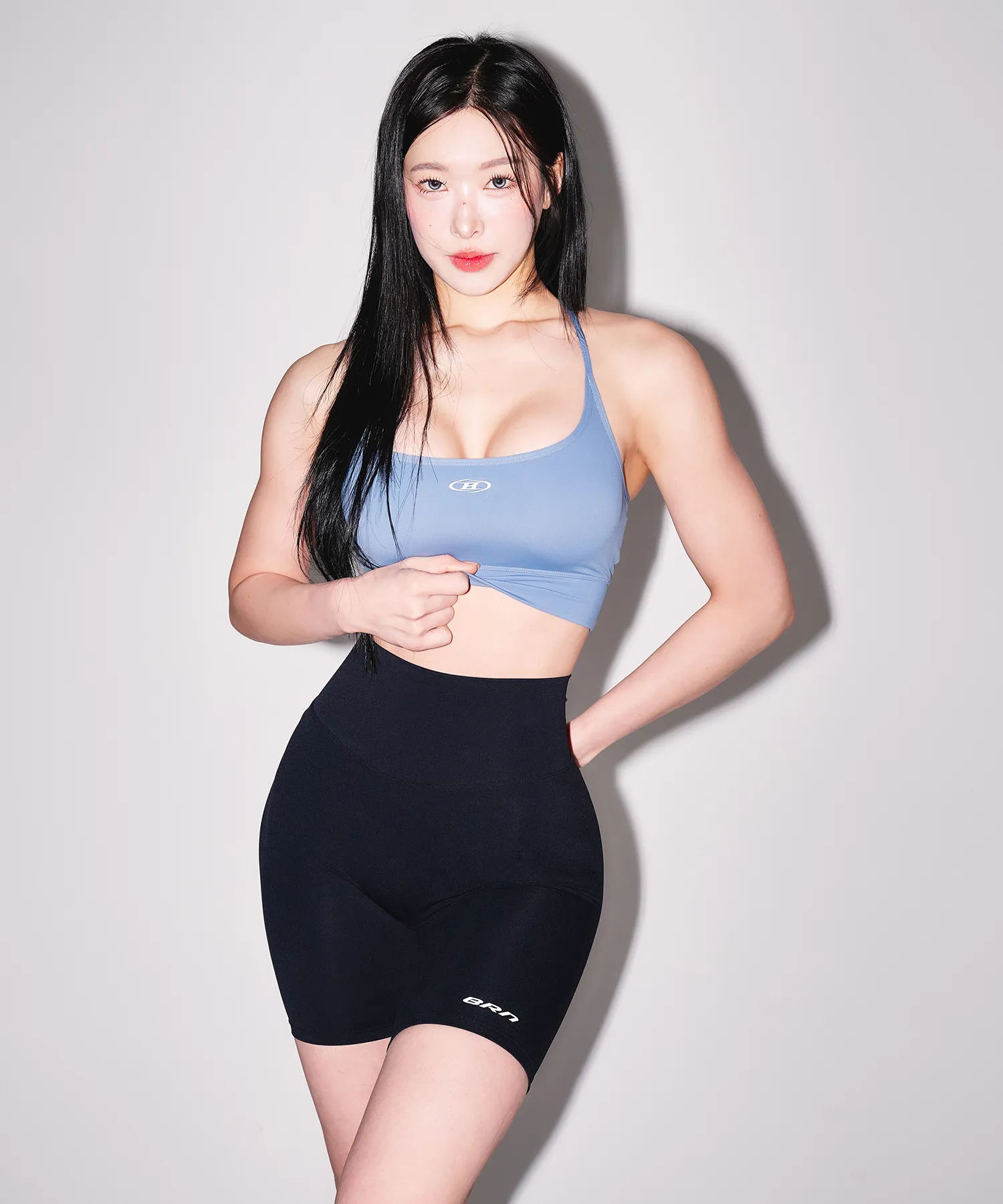 W CROSS BACK BRA TOP [BLUE]