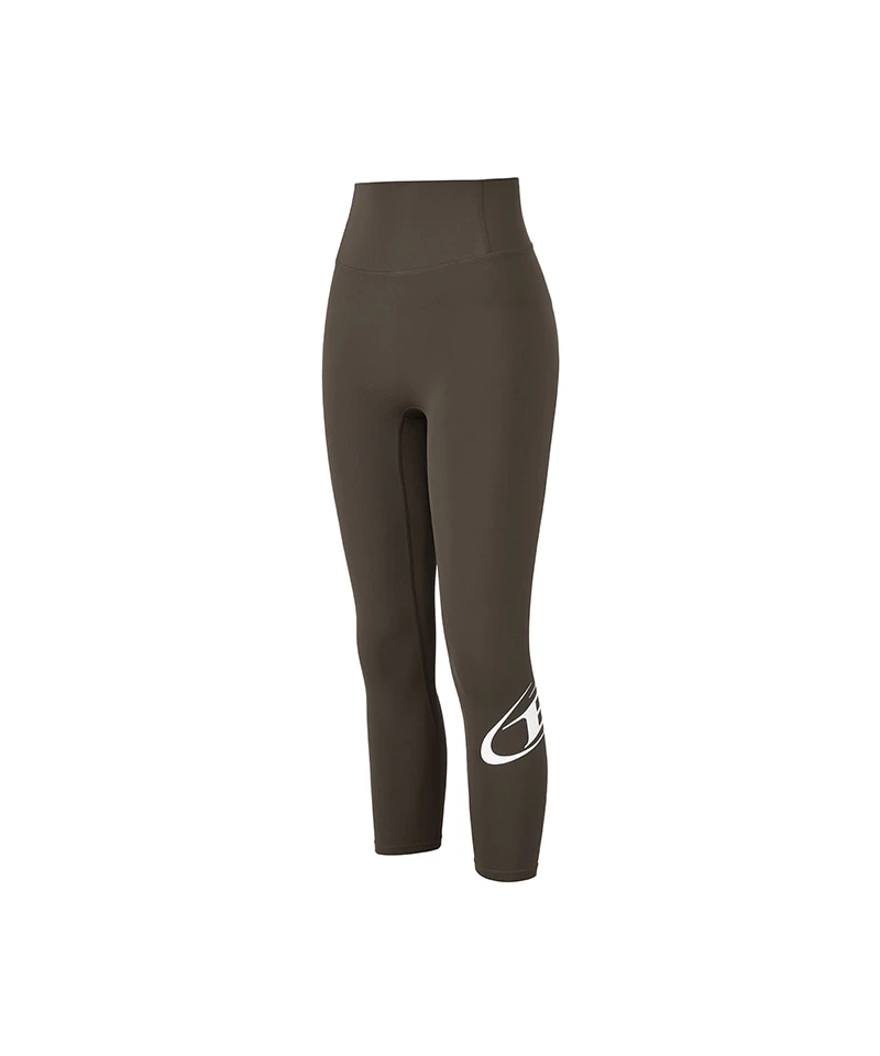 W SYMBOL B FLEECE LONG LEGGINGS [BROWN]