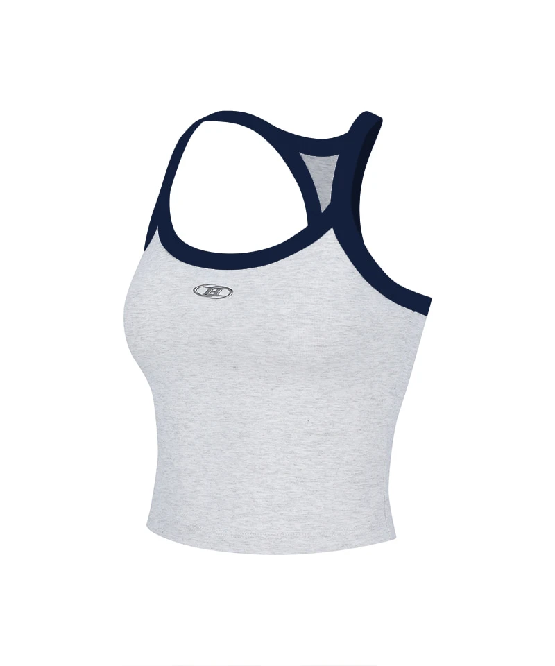 W SYMBOL B RINGER TANK TOP [WHITE MELANGE]
