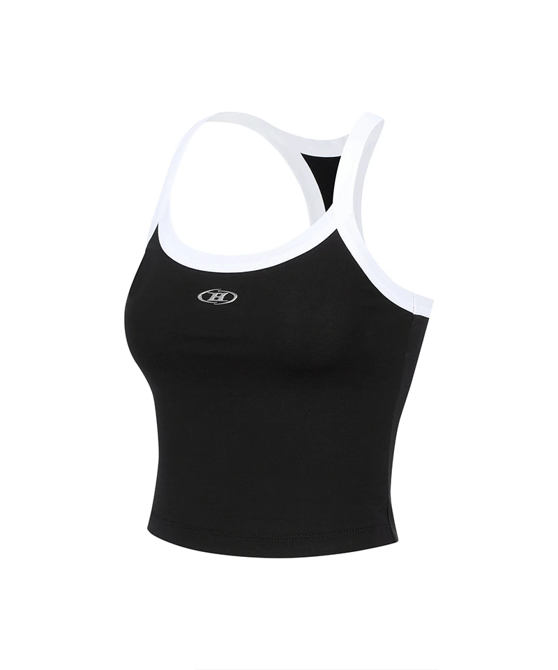 W SYMBOL B RINGER TANK TOP [BLACK]