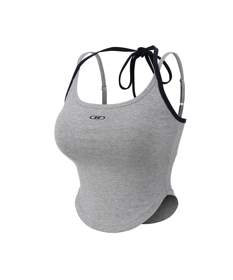 [박다빈]WINNER DAVENUS LAYERED HALTER BRA TOP [MELANGE GREY]