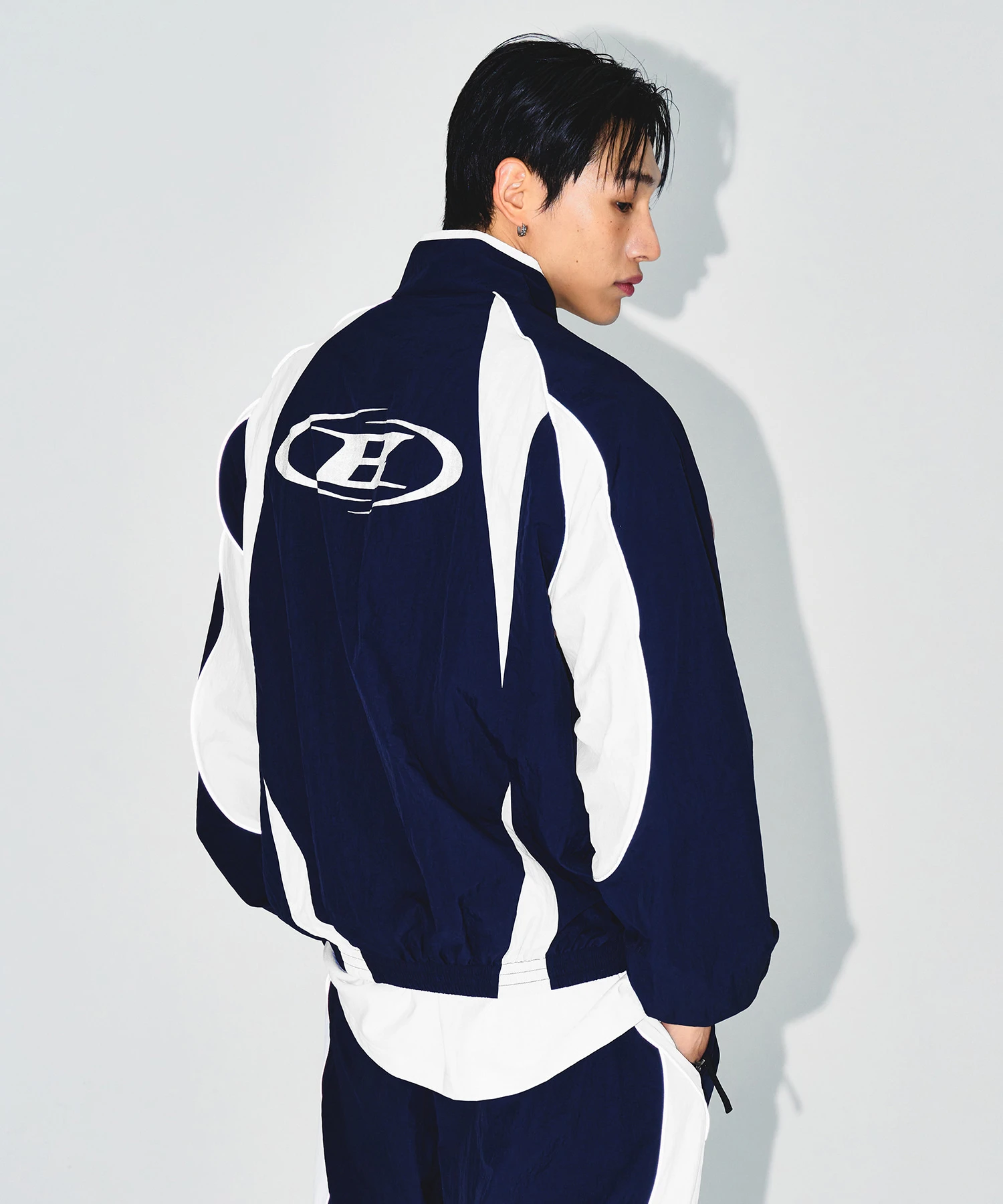 [大H pick]NYLON BLOCK JACKET [NAVY]