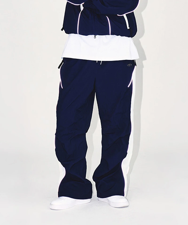 [大H pick]NYLON BLOCK STRING PANTS [NAVY]