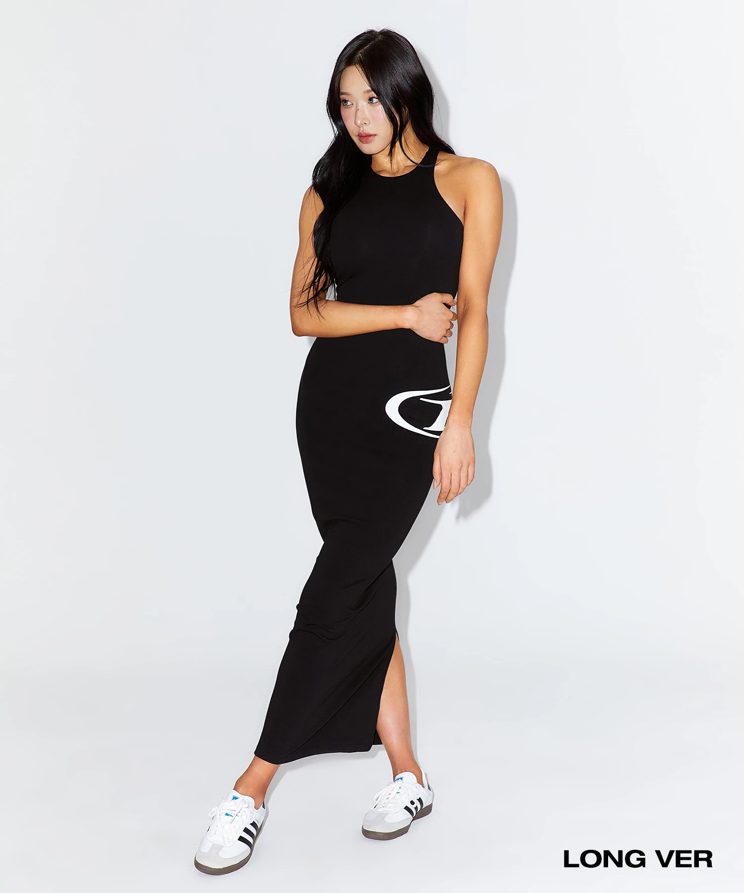 WINNER SLEEVELESS LONG DRESS [BLACK]