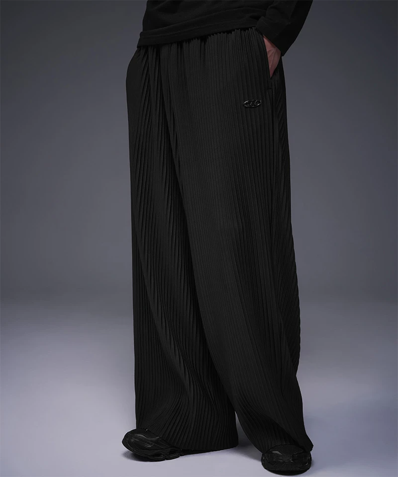 B PENDANT PLEATS PANTS [BLACK]