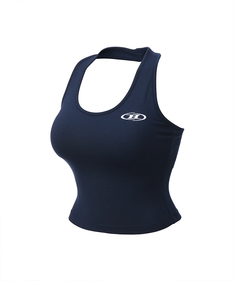 W SYMBOL B HALTER NECK BRA TOP [NAVY]