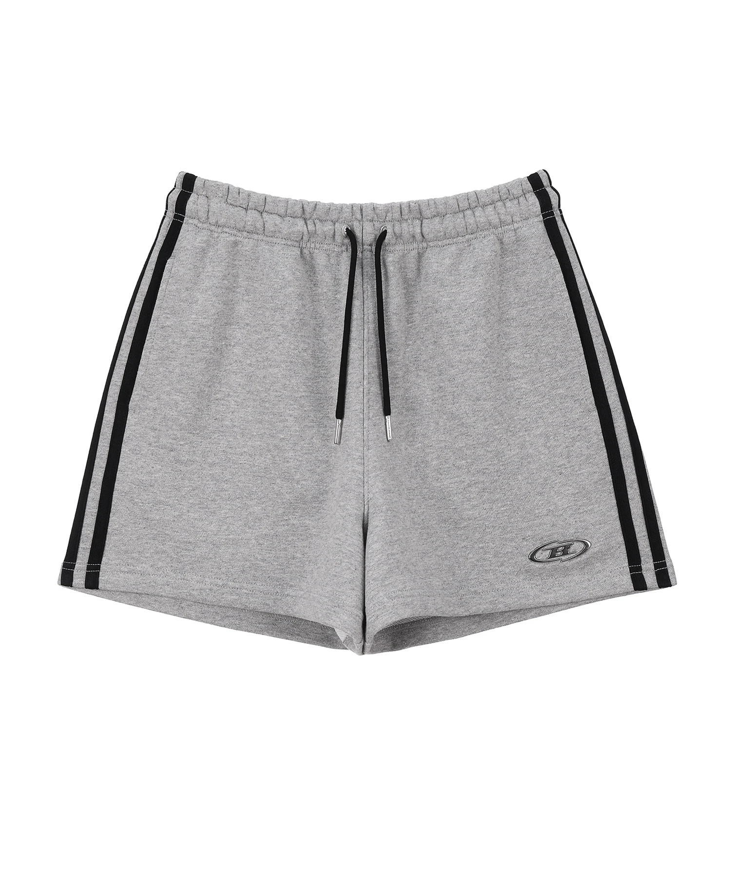 W CHROME B TRACK LINE SHORTS [MELANGE GREY]