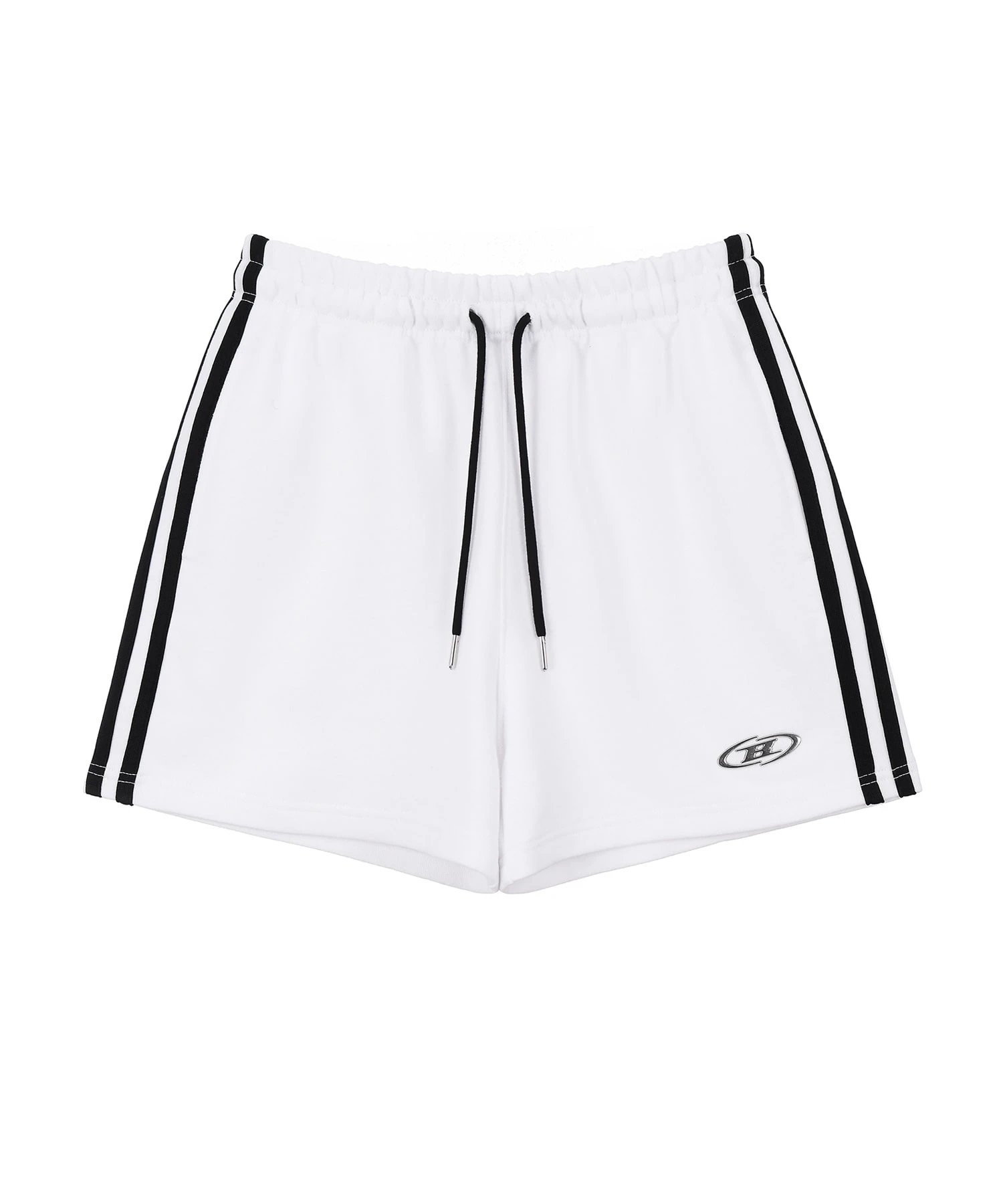 W CHROME B TRACK LINE SHORTS [WHITE]