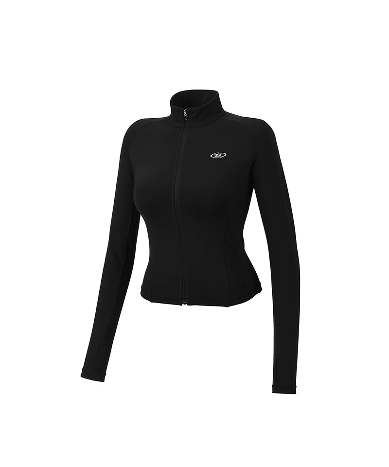 W COMPRESSION FULL ZIP UP JACKET [BLACK]