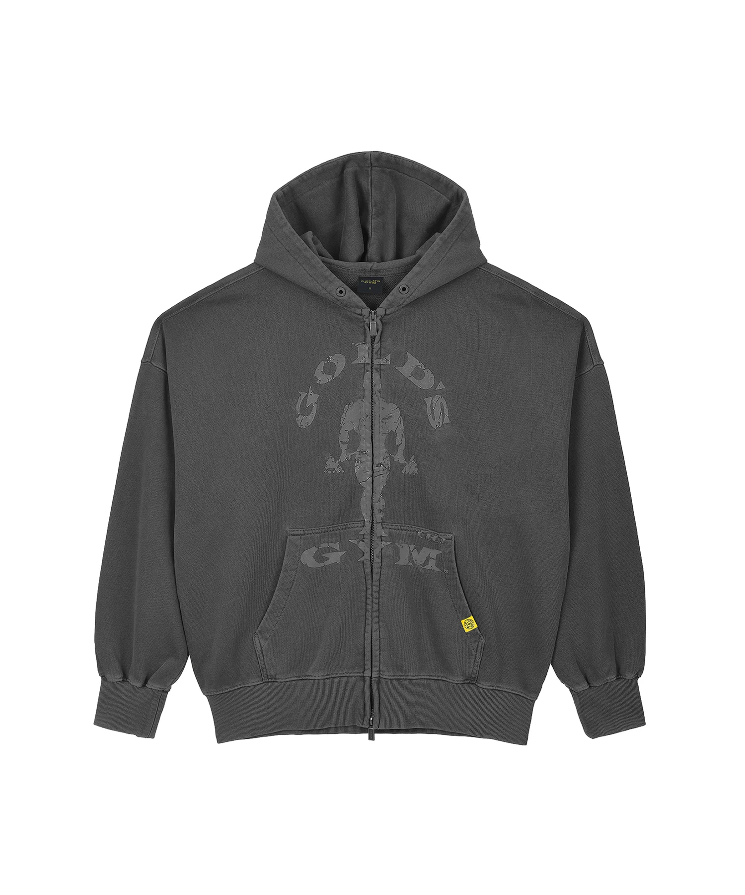 [大Hpick] GOLD'S FILLED JOE GARMENT DYED HOODIE ZIP-UP [CHARCOAL]