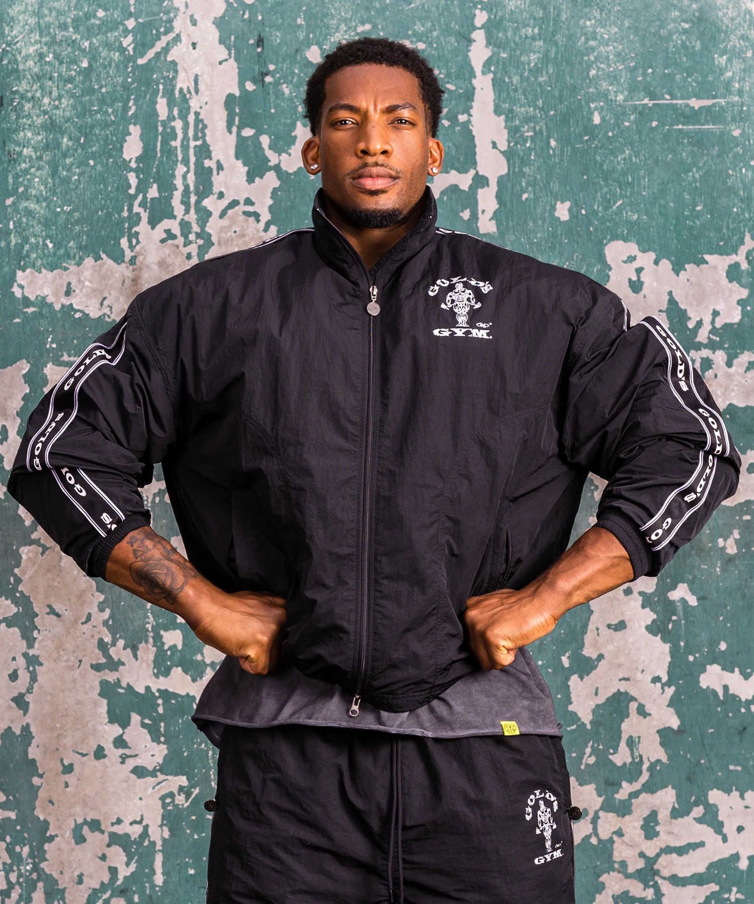 [大Hpick]GOLD'S MUSCLE JOE LEGACY TRACK JACKET [BLACK]