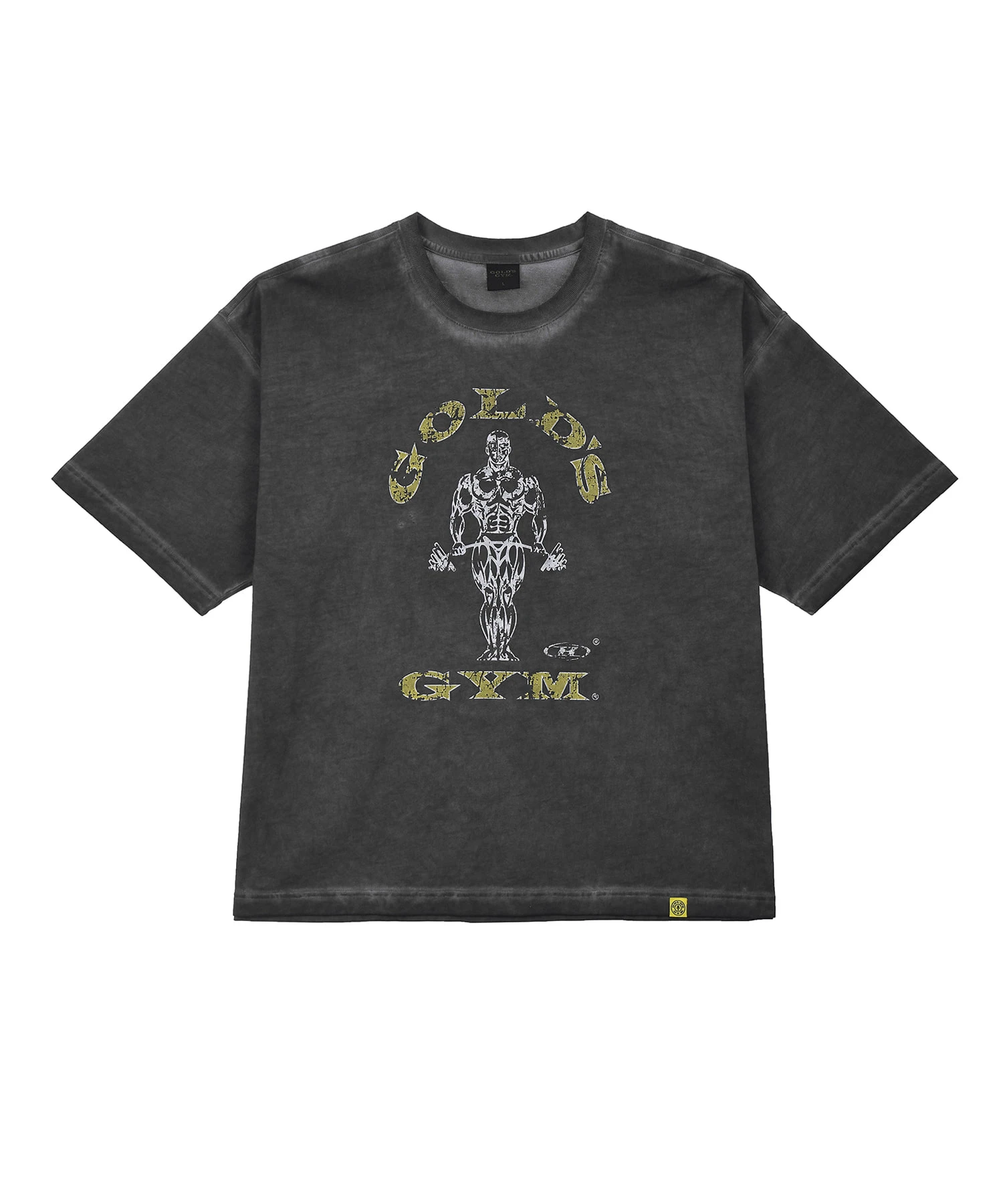 [大Hpick]GOLD'S GYM MUSCLE JOE GARMENT DYED T-SHIRTS [CHARCOAL]