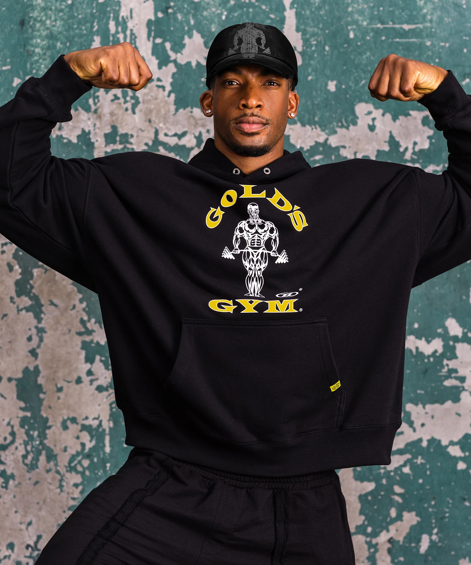 GOLD'S MUSCLE JOE HOODIE [BLACK]