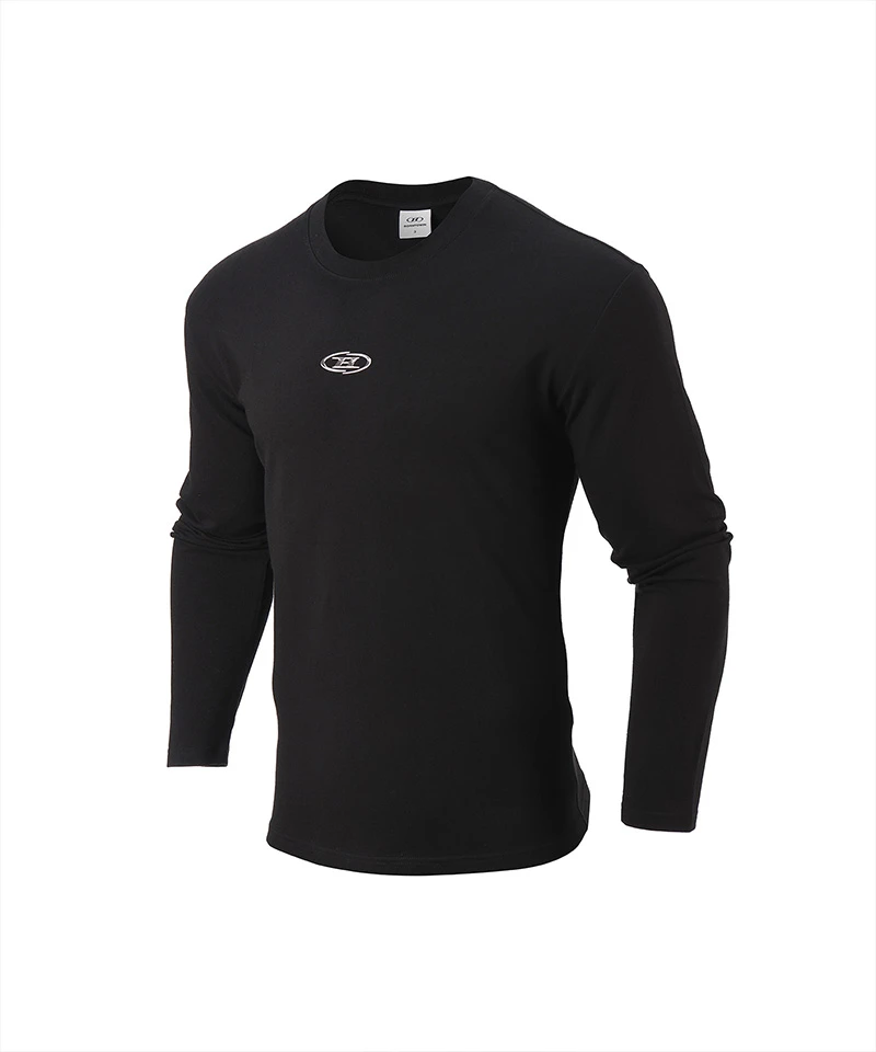 SILVER B LOGO MUSCLE FIT LONG SLEEVE [BLACK]