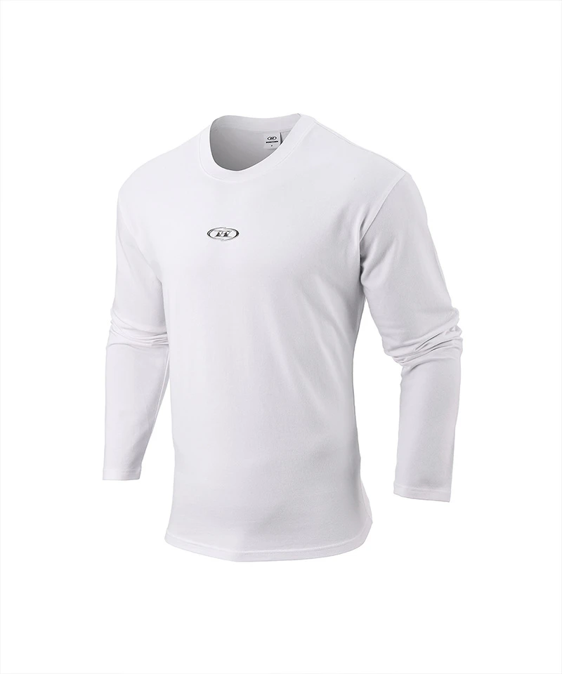 SILVER B LOGO MUSCLE FIT LONG SLEEVE [WHITE]