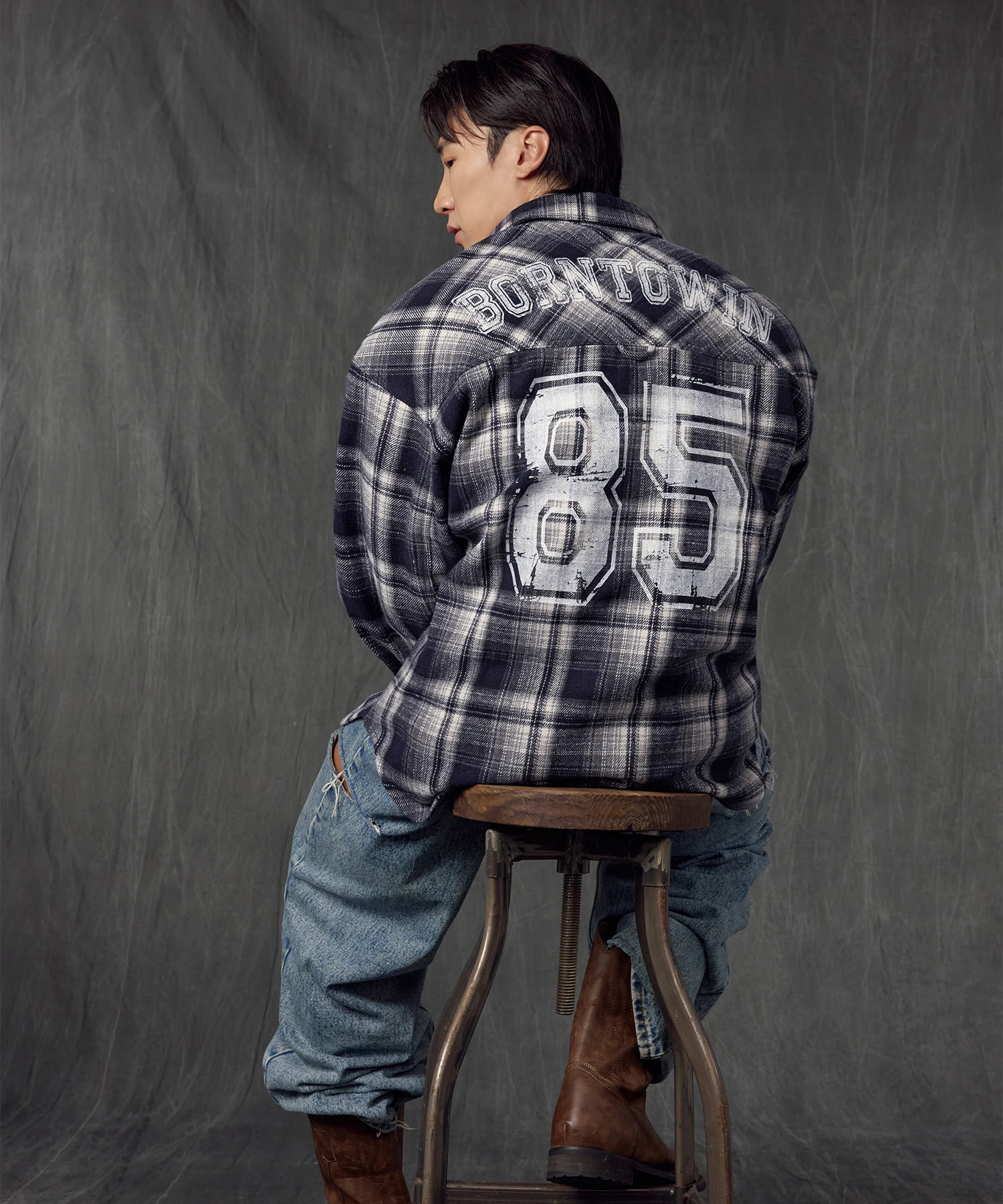 85 FLANNEL CHECK SHIRTS JACKET [NAVY]