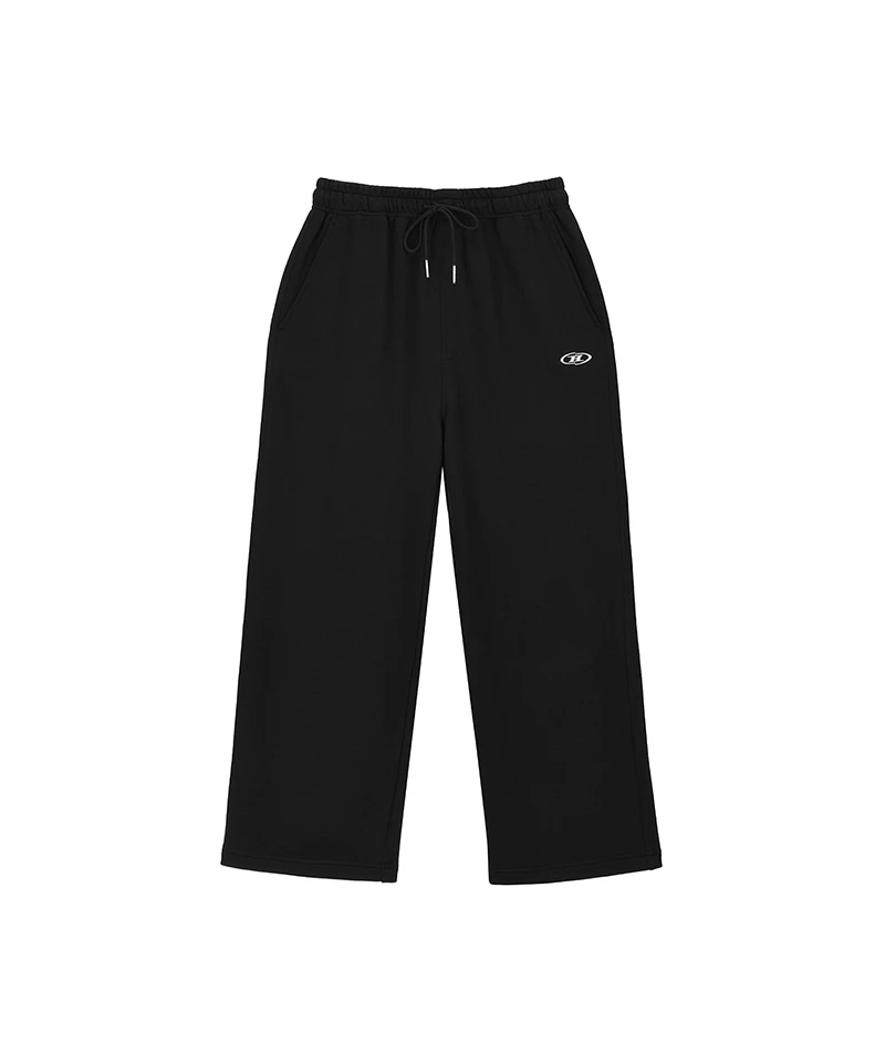 [大H pick]CHROME B SEMI WIDE PANTS [BLACK]
