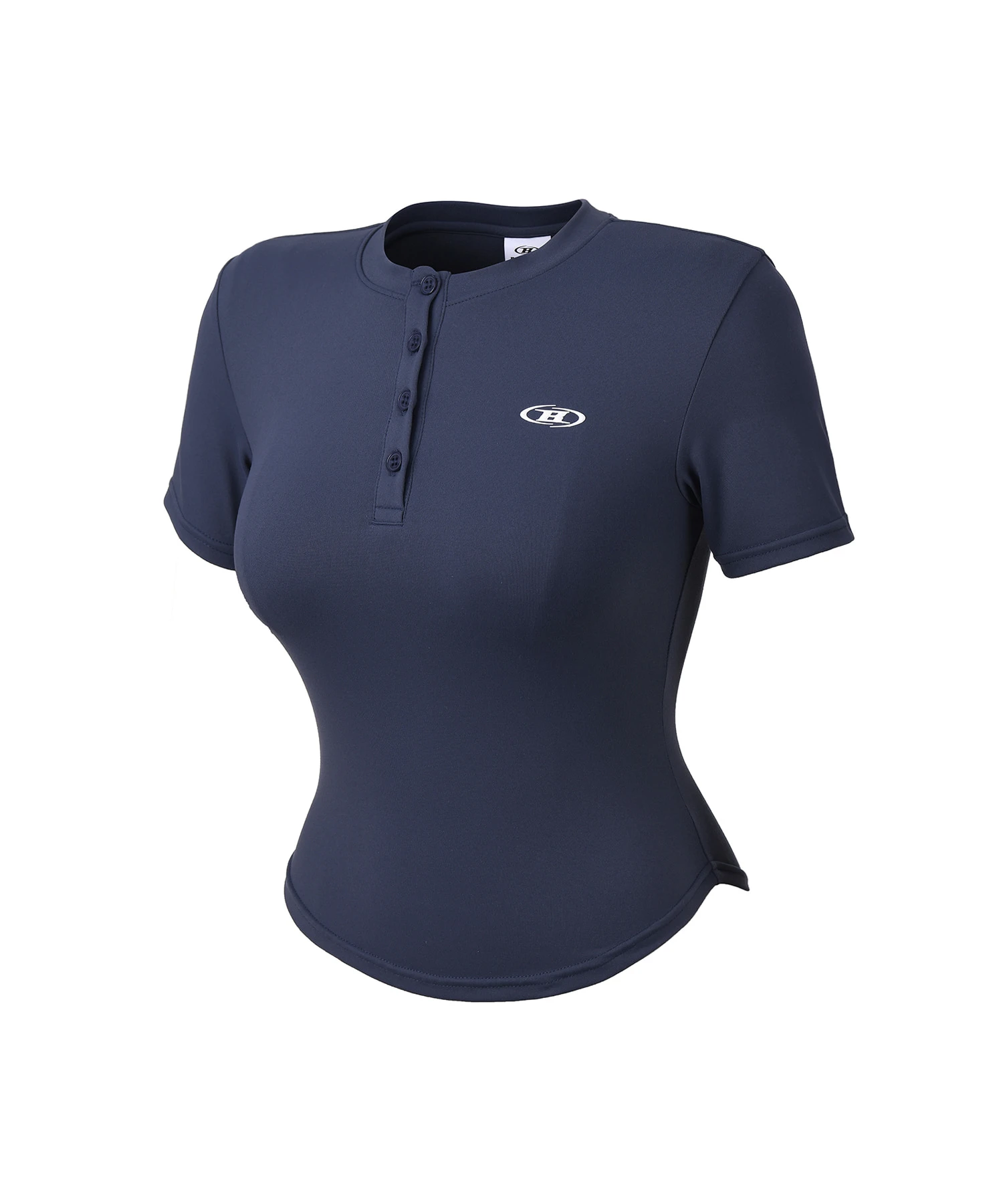 W B SOFT HENRY NECK T-SHIRTS [NAVY]