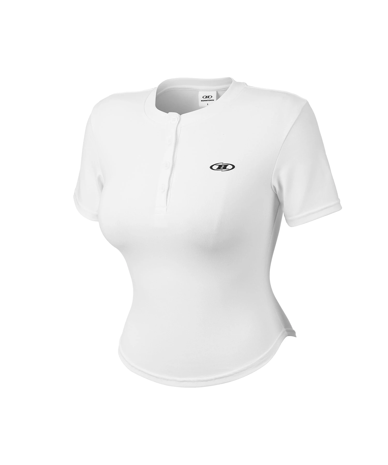 W B SOFT HENRY NECK T-SHIRTS [WHITE]