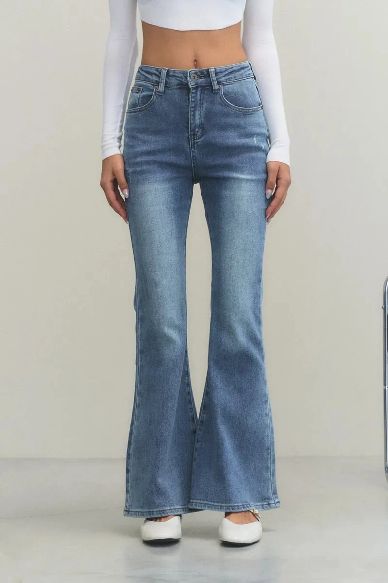 RS122 Flare Denim - Mid Blue