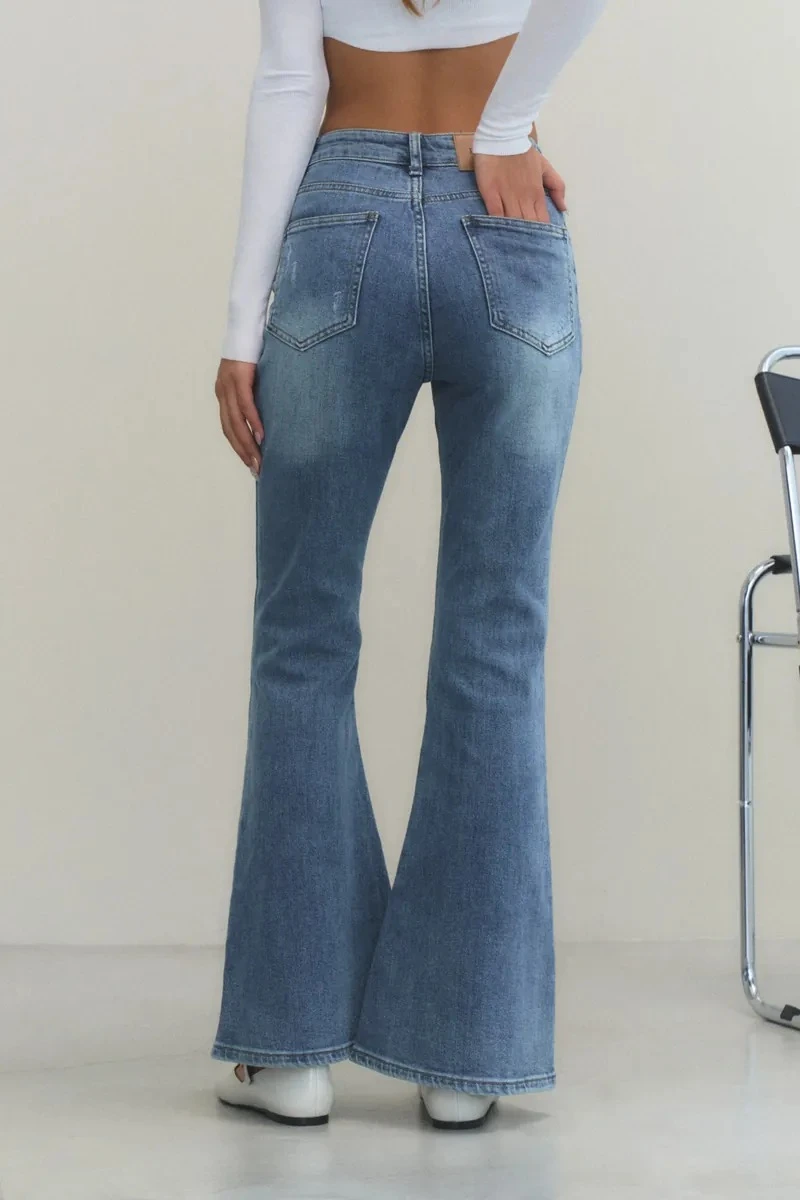 RS122 Flare Denim - Mid Blue