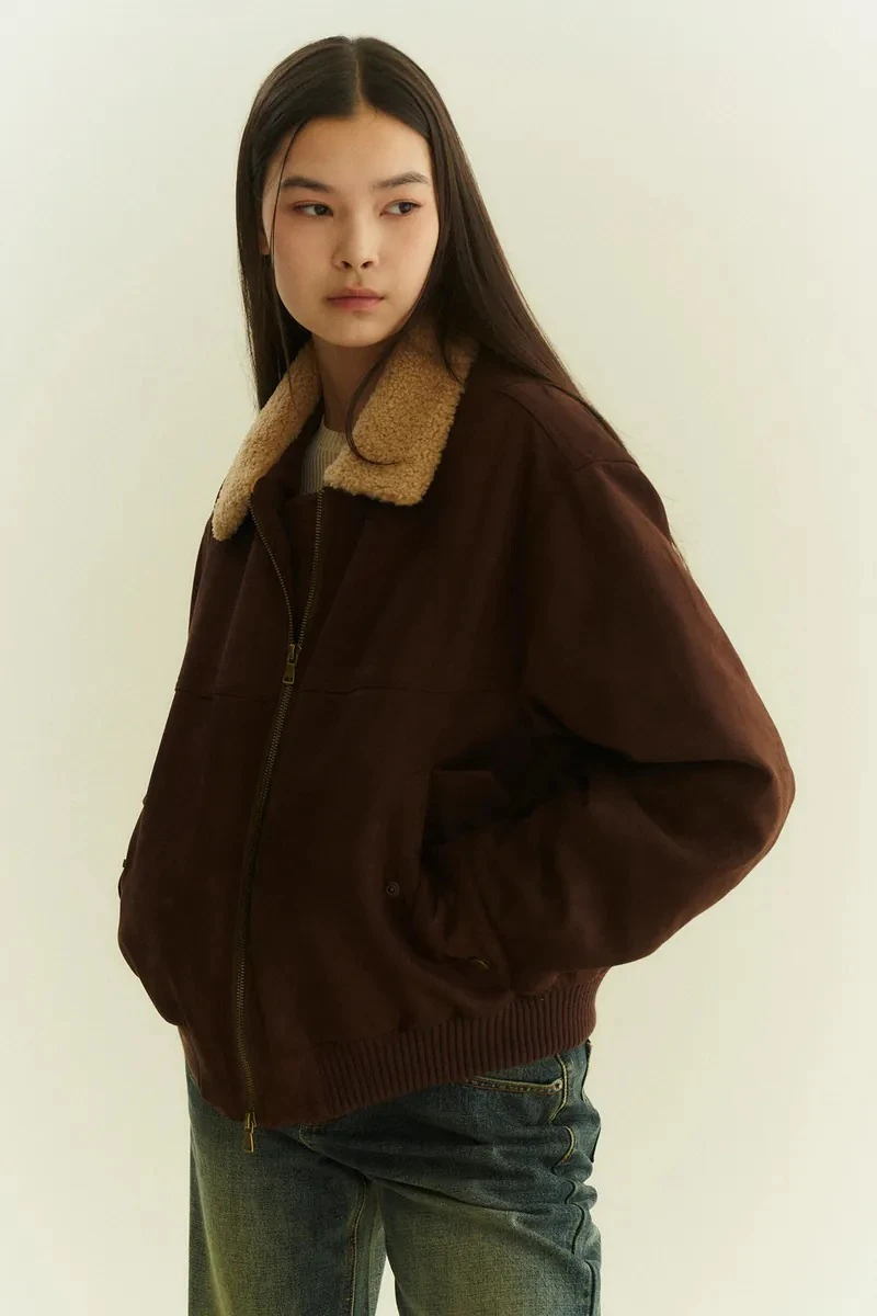 Suede Bomber Jacket