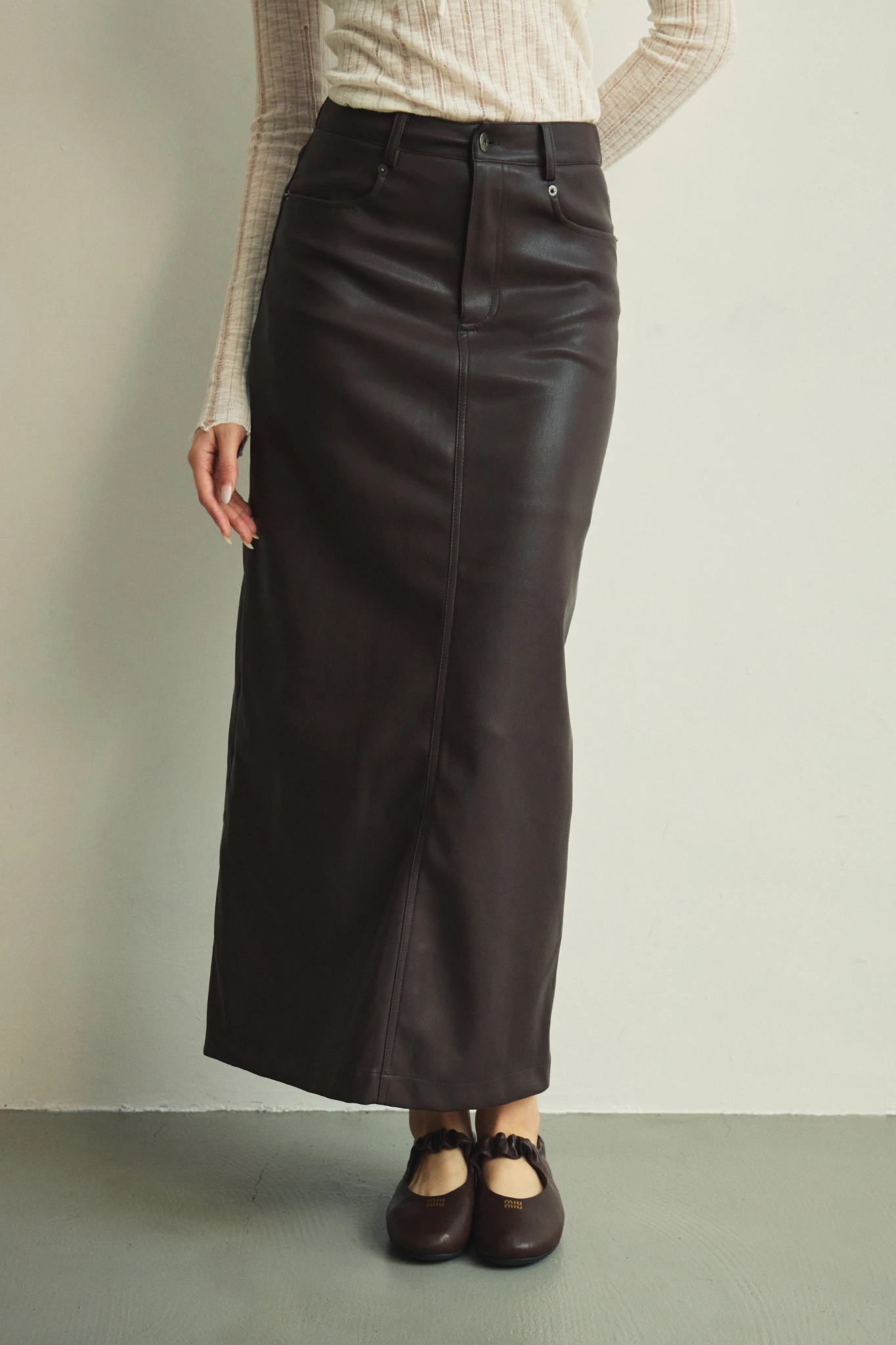 Faux Leather Maxi Skirt