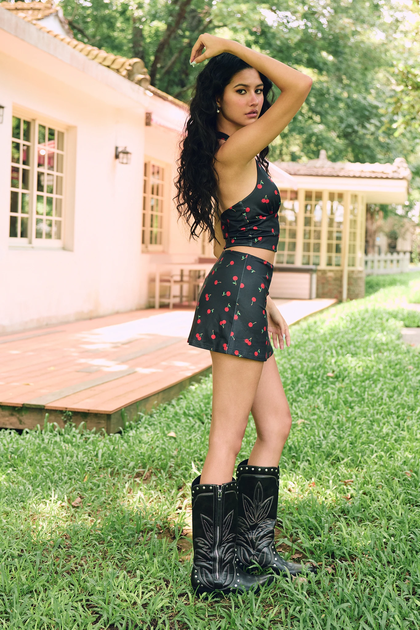 Cherry On Top Mini Skirt - Black