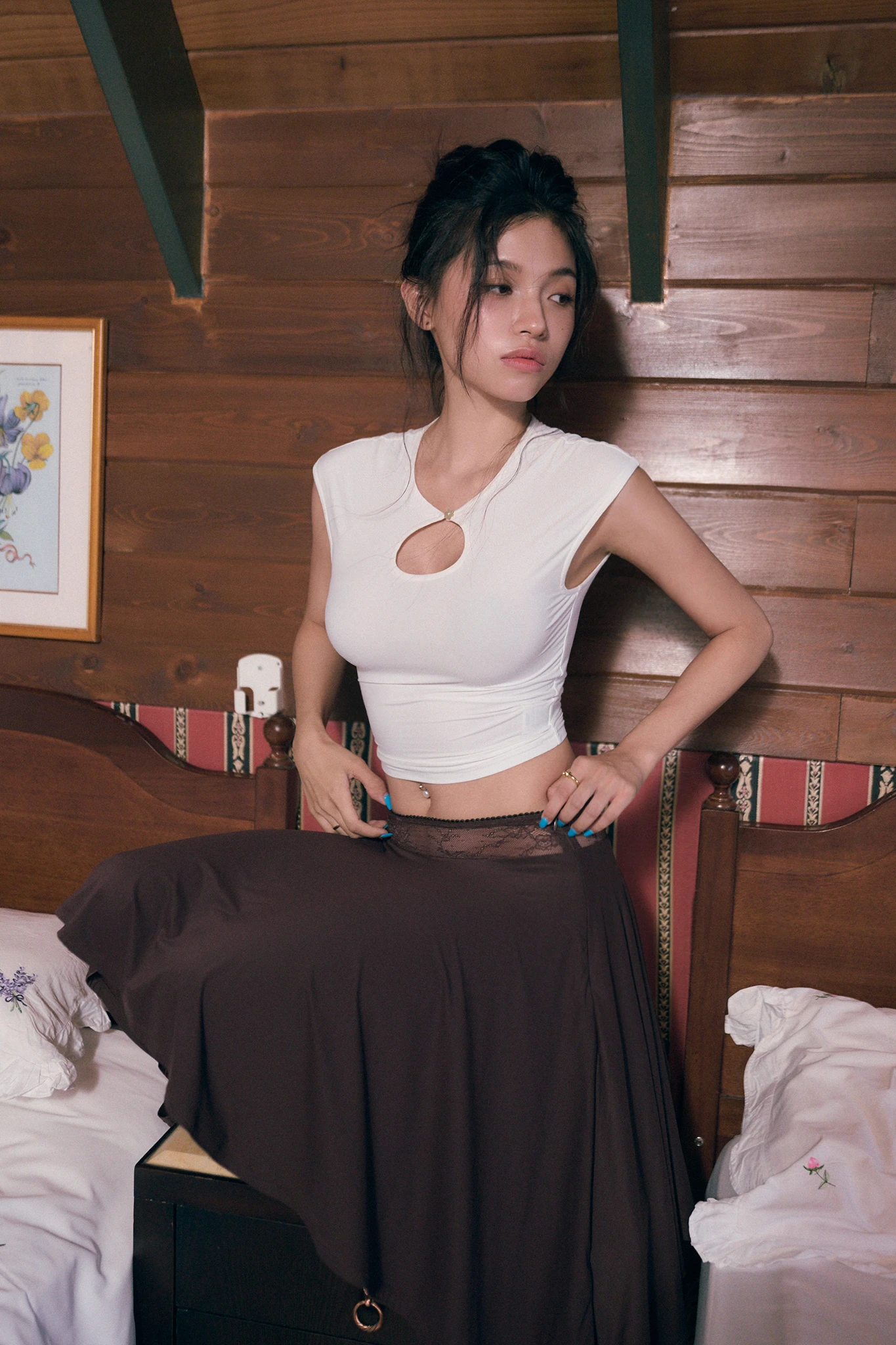 Over the Moon Cut-Out Top - White