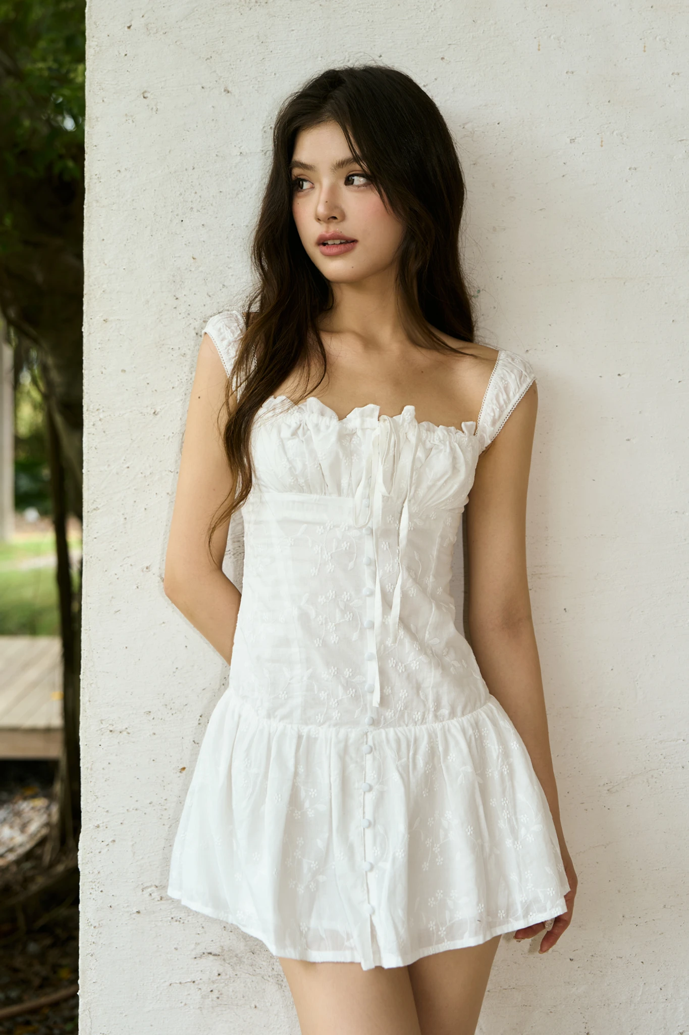 Barbie Corset Mini Bra Dress - White