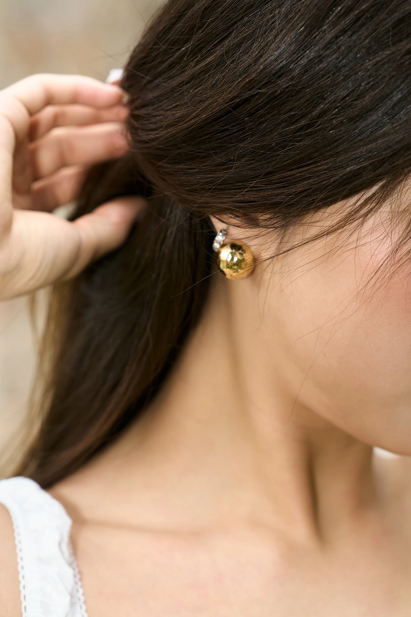 Petite Glossy Earrings - Gold