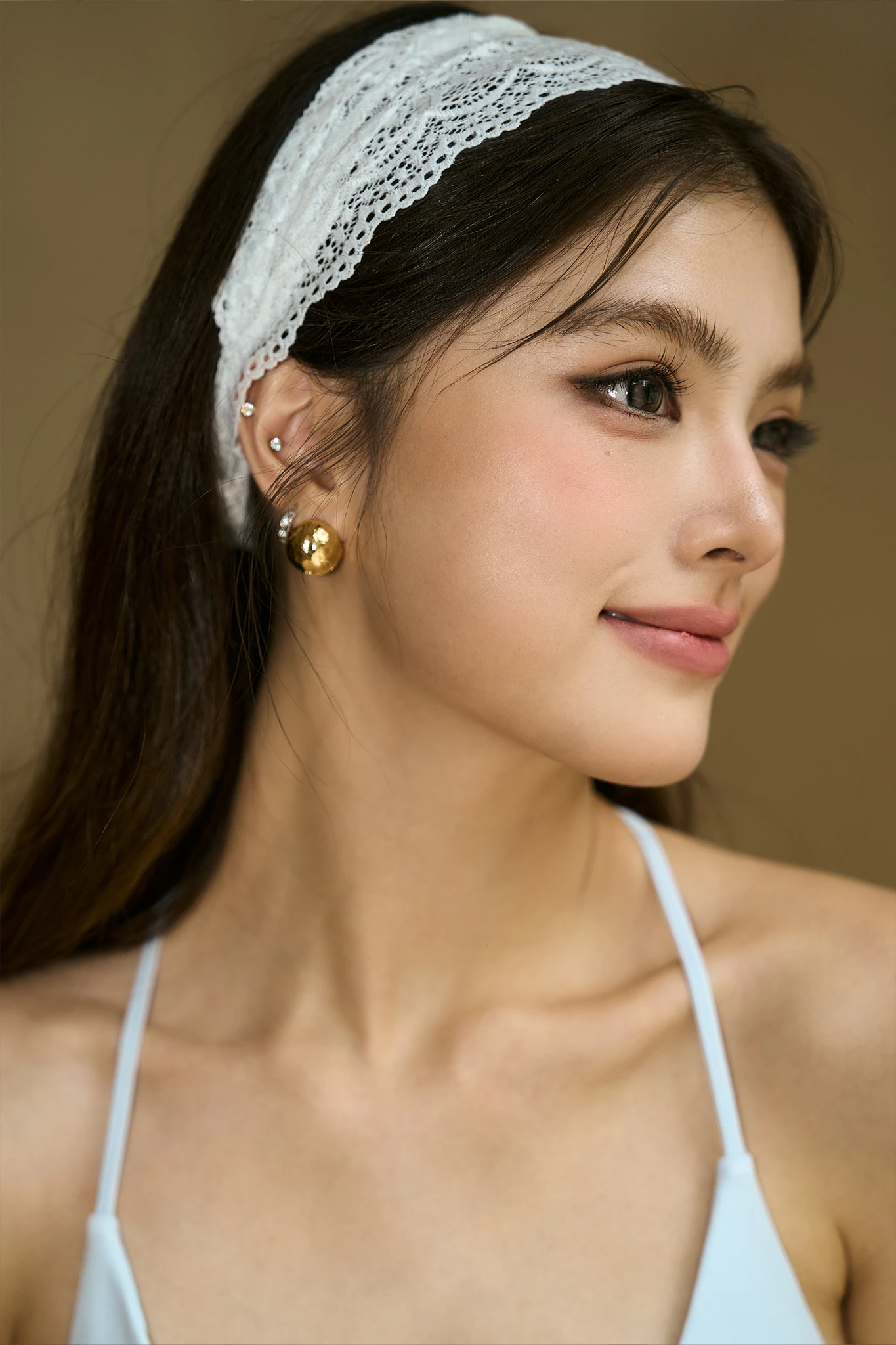 Audrey Lacy Headband - White