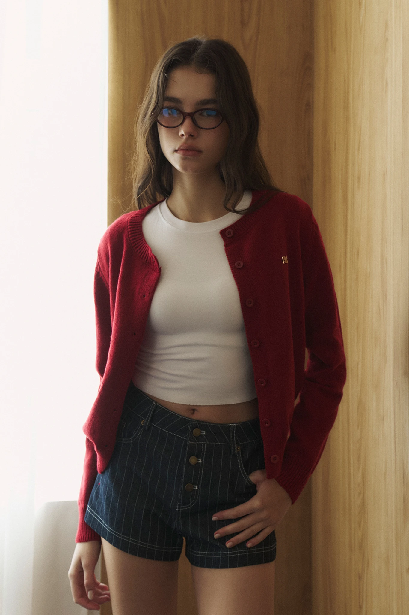 Hazy Knit Cardigan - Red（預購）