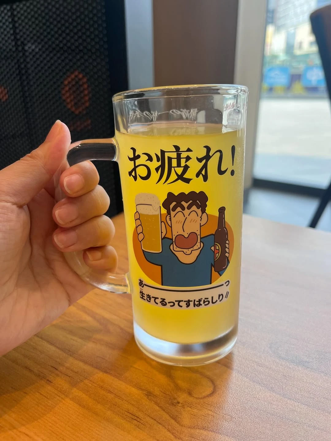 蠟筆小新廣志美伢玻璃啤酒杯