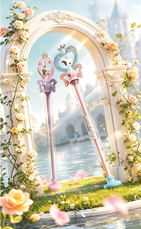 馬卡龍配色水花魔法棒