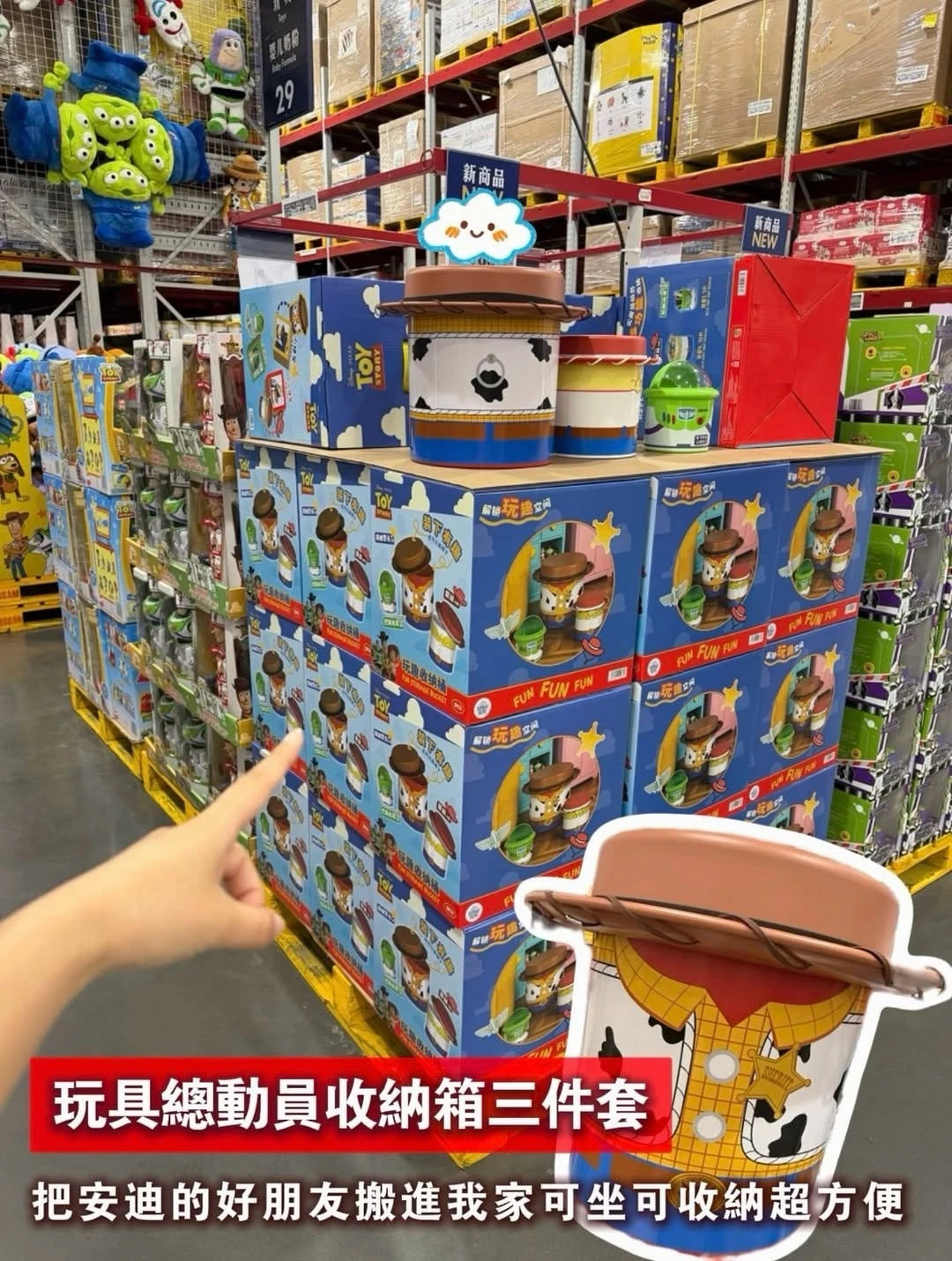 玩具總動員收納箱三件套