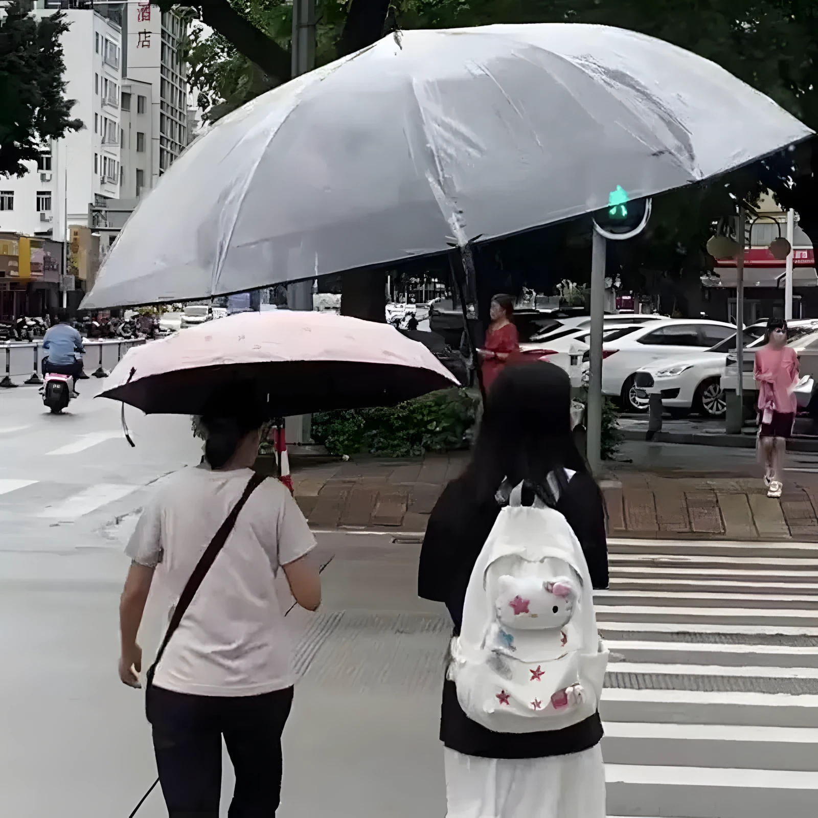 加粗加厚透明直柄雨傘