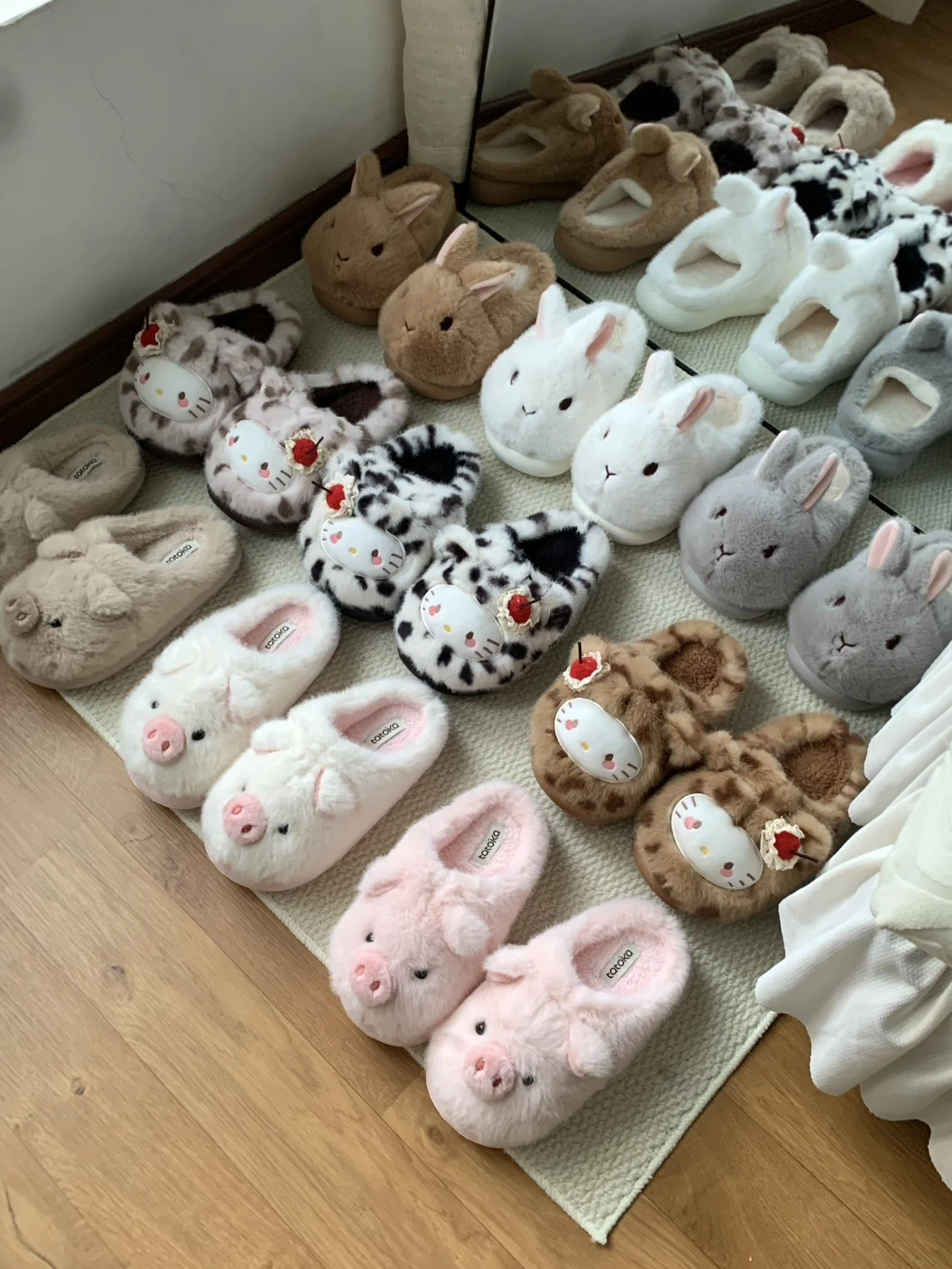 毛絨絨小兔拖